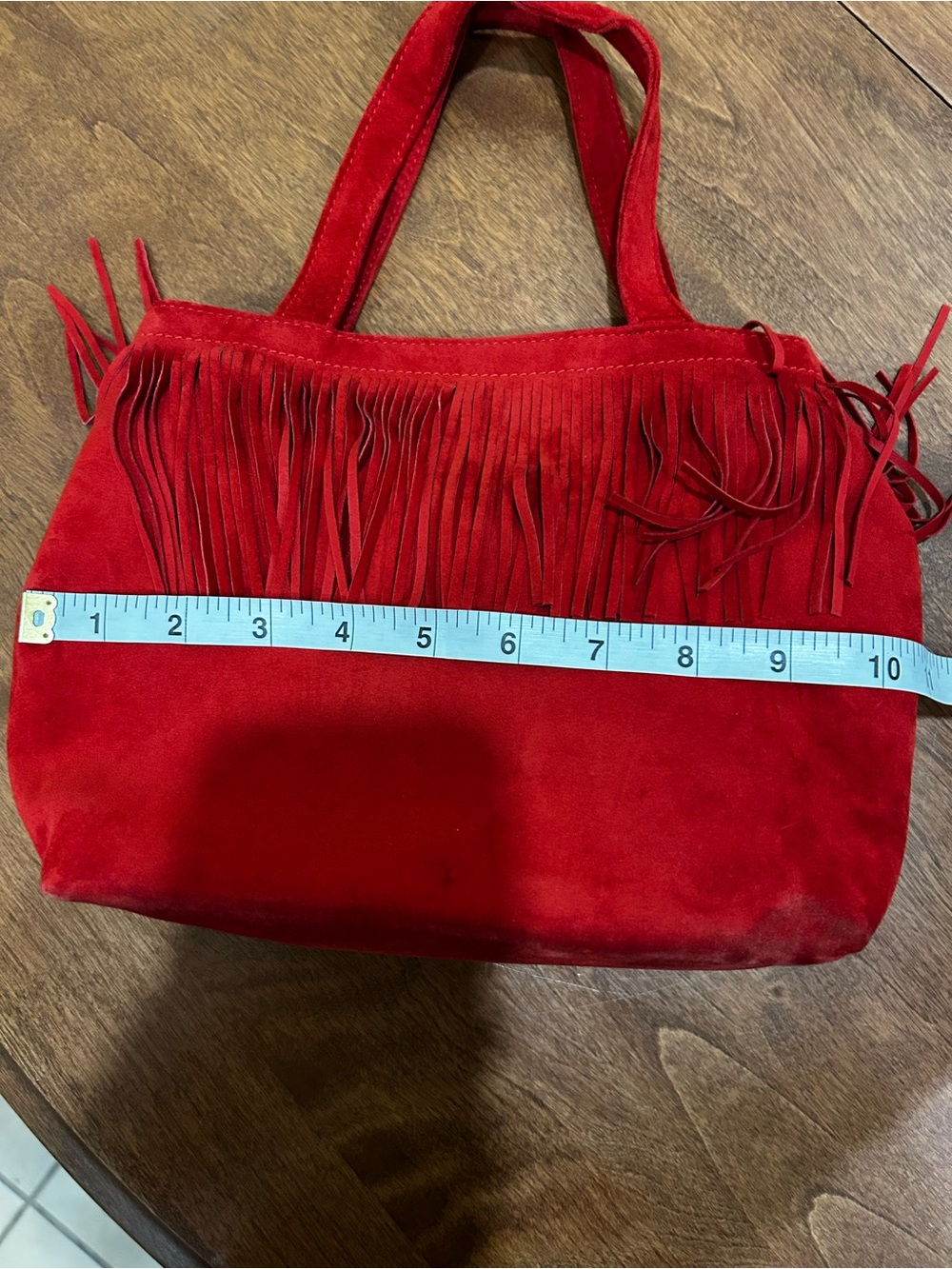 Vintage Red Suede leather purse by Danier - Picture 8 of 11